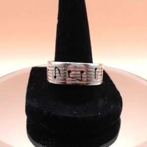 925 Sterling Silver Music Notes Musical Score Rings Sz. 11 - Made in Mexico